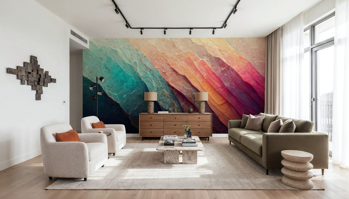Rainbow Stone Mural Wallpaper - room preview 02