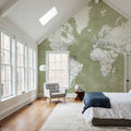 World Map Cities - Pacheco Mural Wallpaper - room preview 02