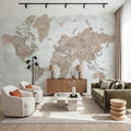World Map Cities - Calista Mural Wallpaper - room preview 02