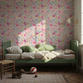 Flowers of the Cactus Pink Mural Wallpaper - room preview 02