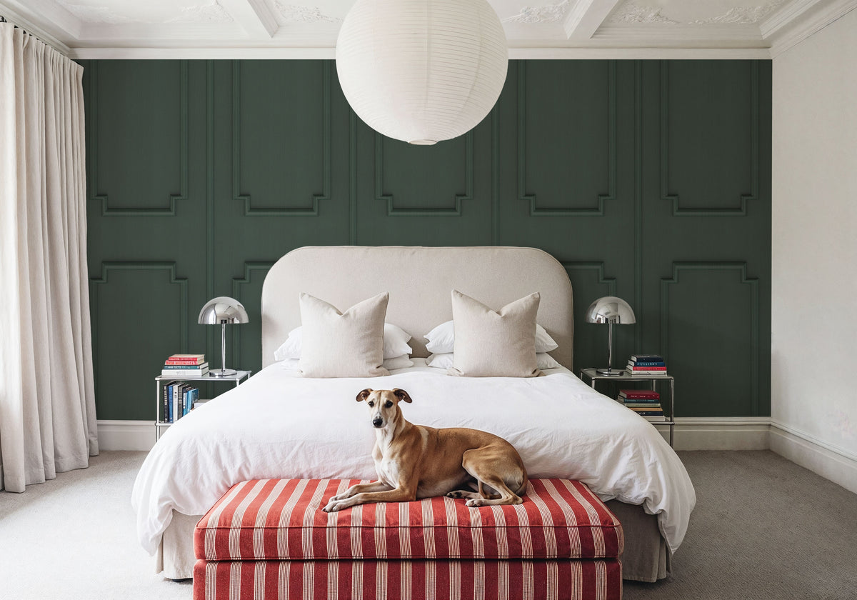 Faux Wall Panel Moulding, Pine Mural Wallpaper - room preview 02