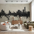 Manchester England Skyline Concrete Mural Wallpaper - room preview 02