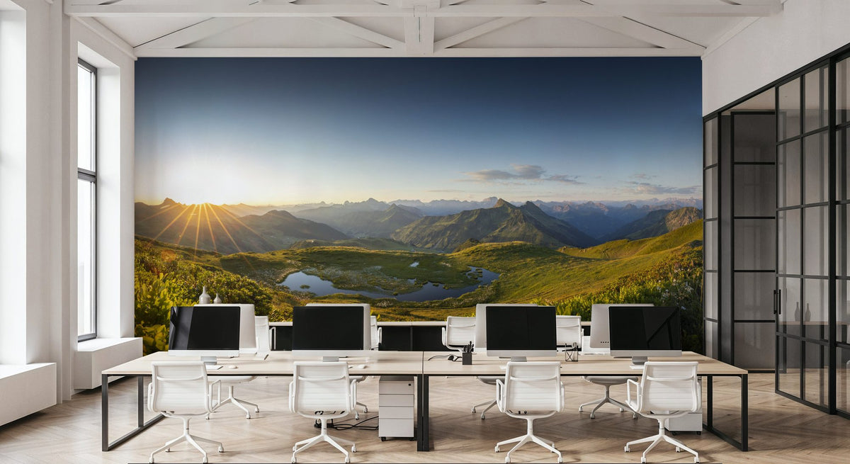 Austrian Sunrise Mural Wallpaper - room preview 02