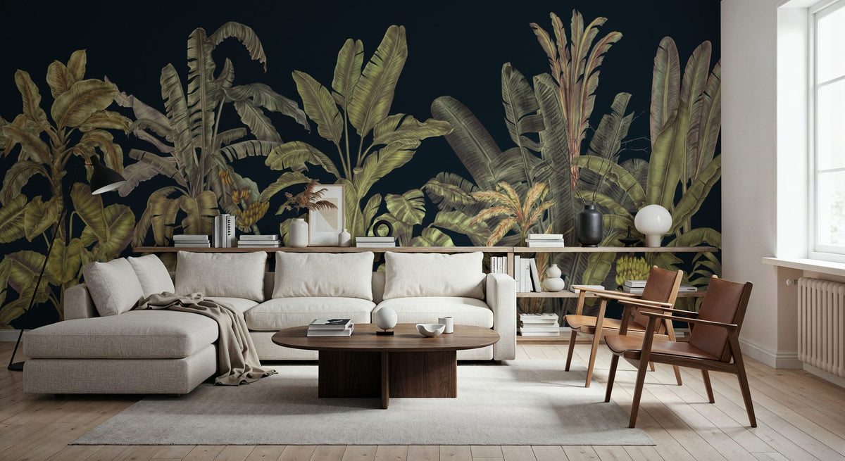 Madagascar Foliage, Darkest Green Mural Wallpaper - room preview 02