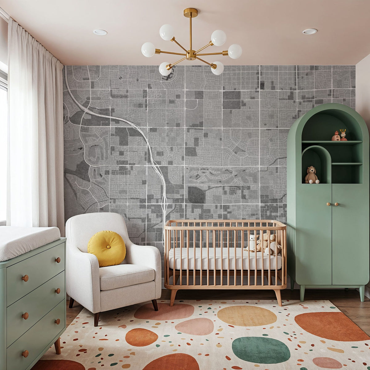 Spring Valley Grey Mural Wallpaper - room preview 02