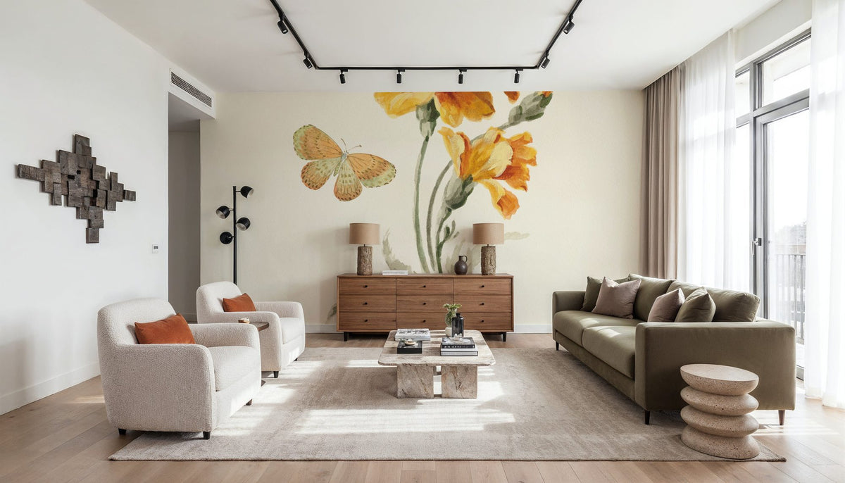 Autumn Marigold I Mural Wallpaper - room preview 02
