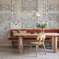 Flower Collection, Gray Mural Wallpaper - room preview 02