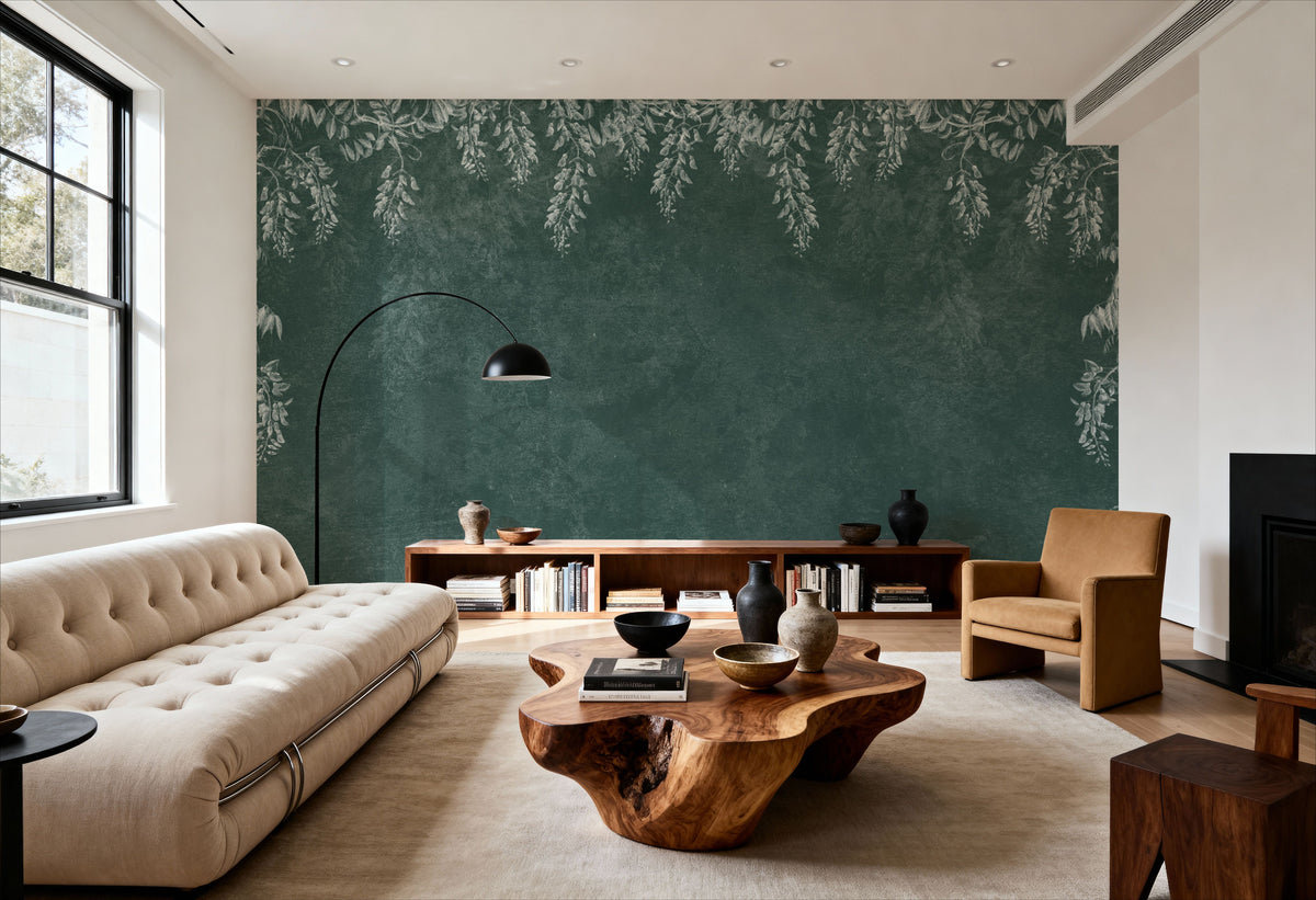 Welcome to Our Theatre, Bottle Green Mural Wallpaper - room preview 02