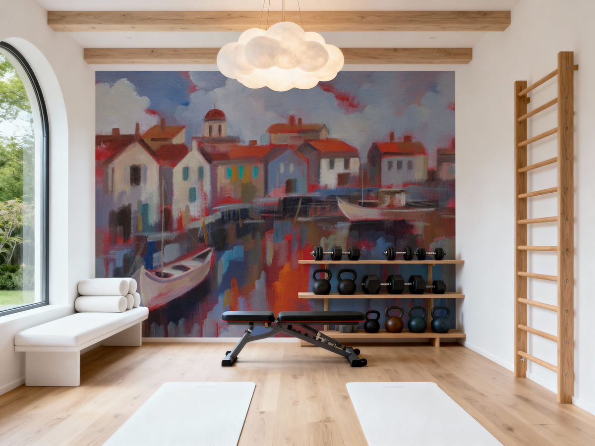 Seaport Village Mural Wallpaper - room preview 02