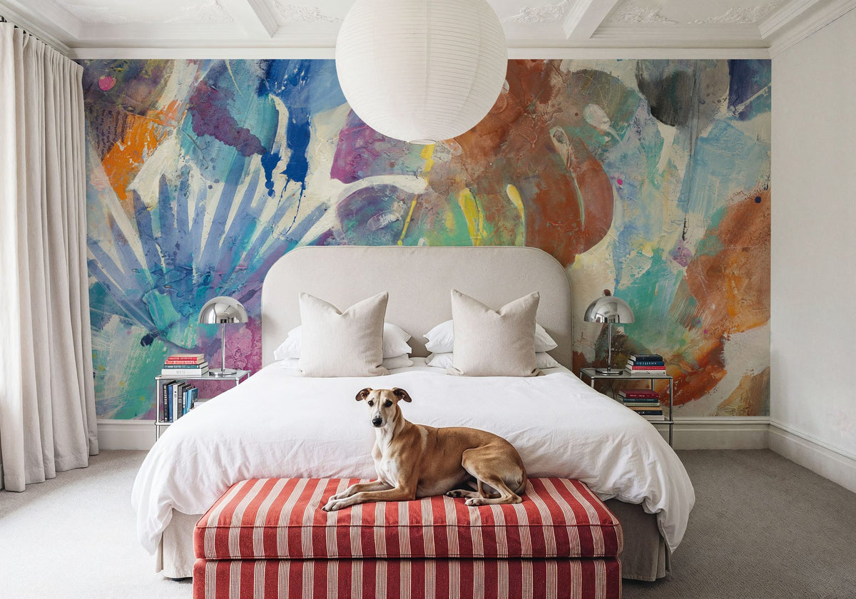 Palm Abstract Mural Wallpaper - room preview 02