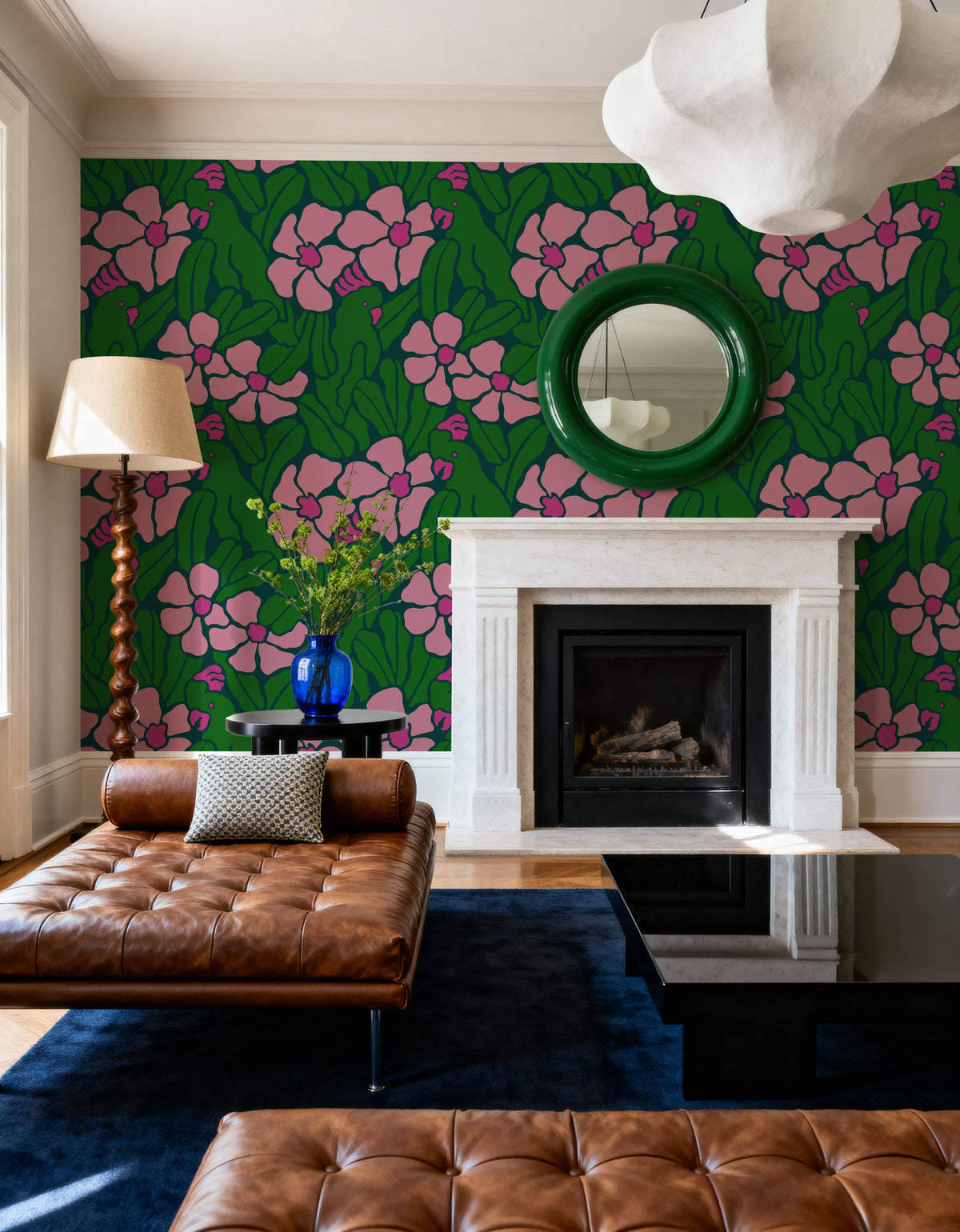Flat Flowers Mural Wallpaper - room preview 02