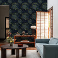Mosses, Midnight Blue Mural Wallpaper - room preview 02