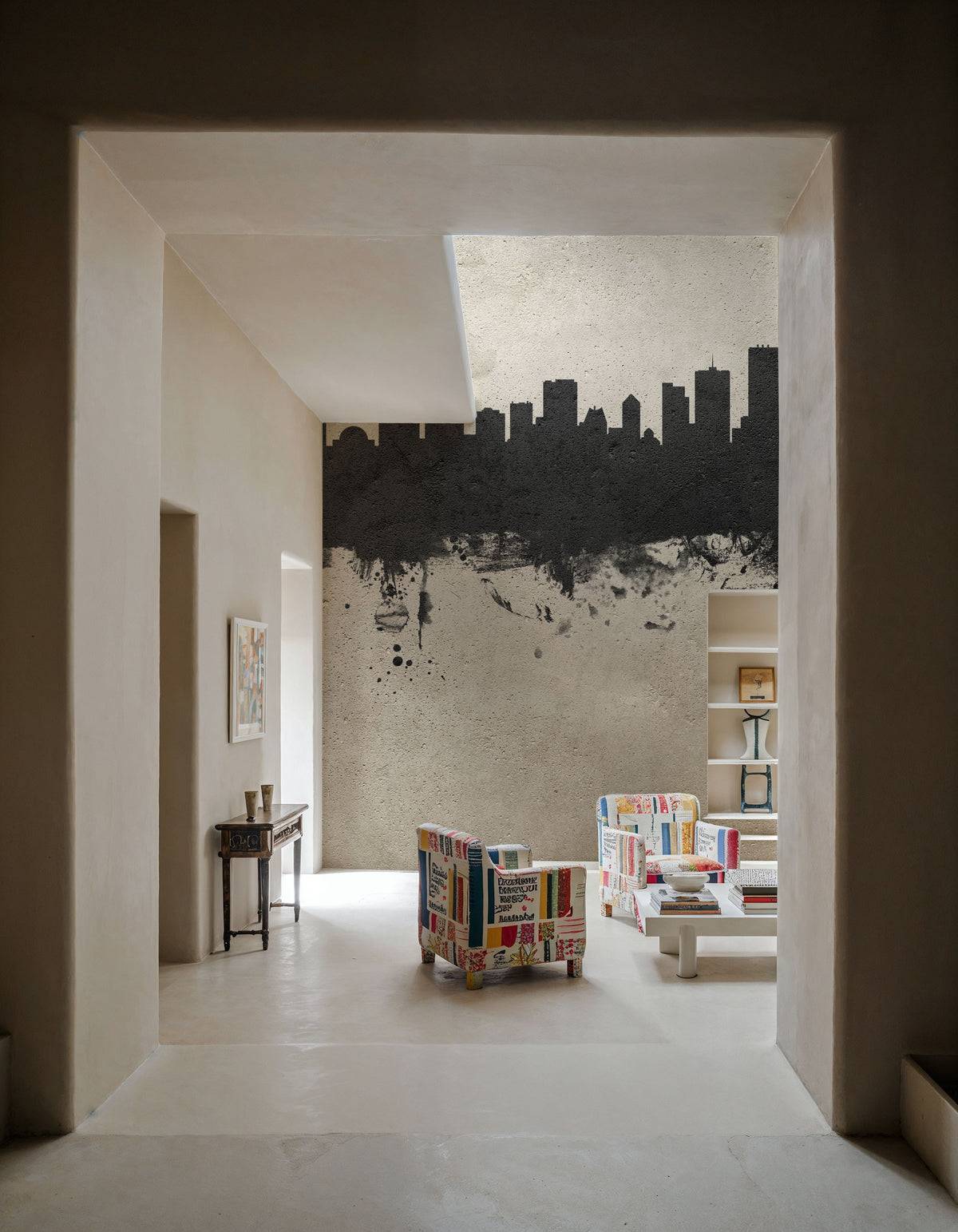 Vancouver Canada Skyline Concrete Mural Wallpaper - room preview 02