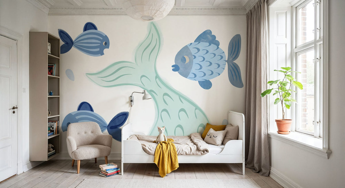 Ocean Magic Swim Mural Wallpaper - room preview 02