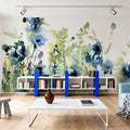 Wild Meadow Blue Mural Wallpaper - room preview 02