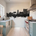 Scunthorpe England Skyline Black & White Mural Wallpaper - room preview 02