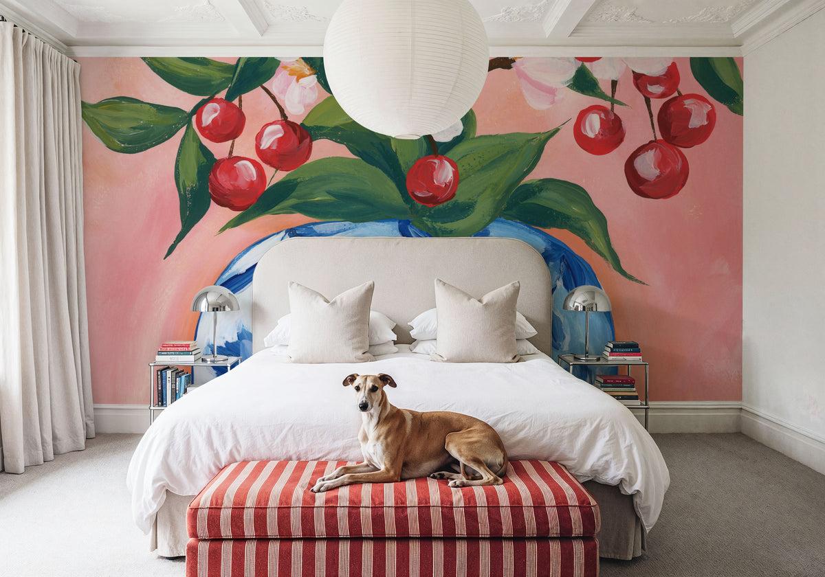 Blooming Cherry Vase Mural Wallpaper - room preview 02