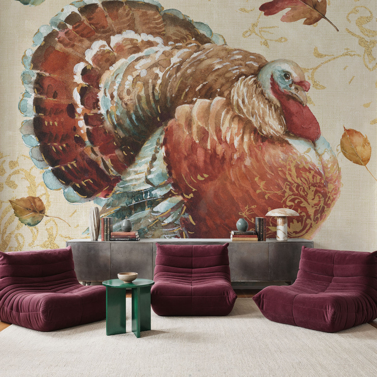 Harvest Moment Turkey Mural Wallpaper - room preview 02