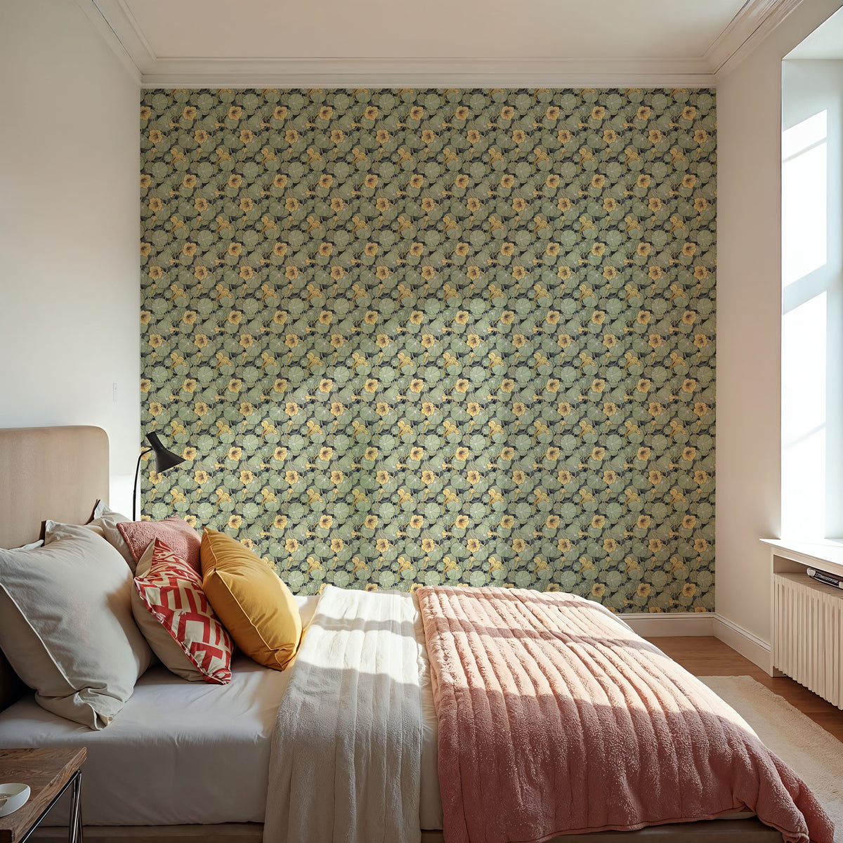 Nasturtium Verdure, Citrus Mural Wallpaper - room preview 02