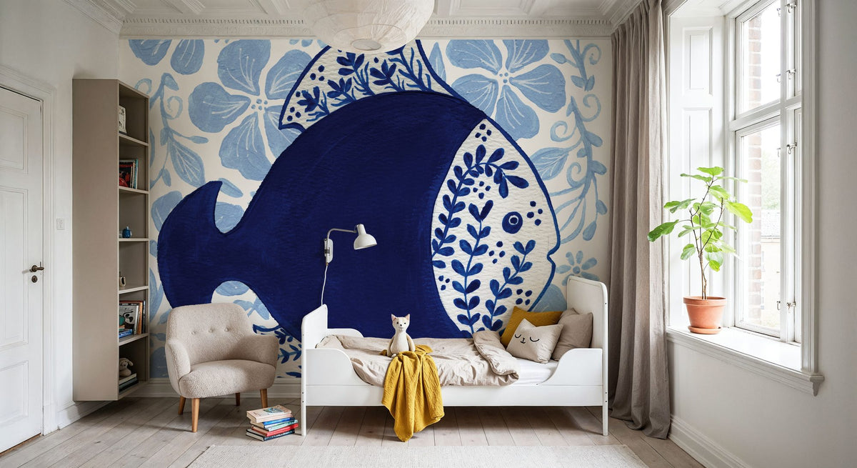 Coastal Chinoiserie V Mural Wallpaper - room preview 02