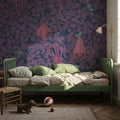 Bird House Oak, Purple Mural Wallpaper - room preview 02