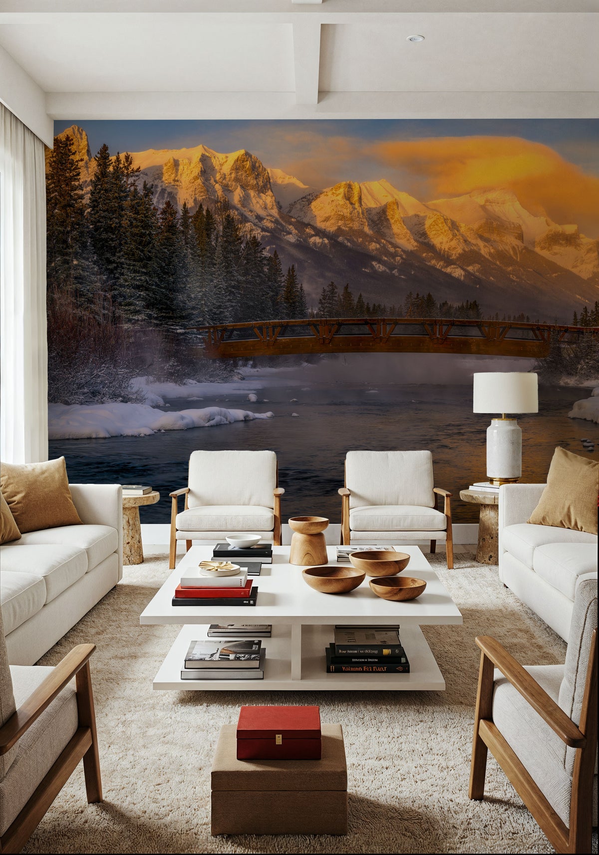 Creek Bridge Mural Wallpaper - room preview 02