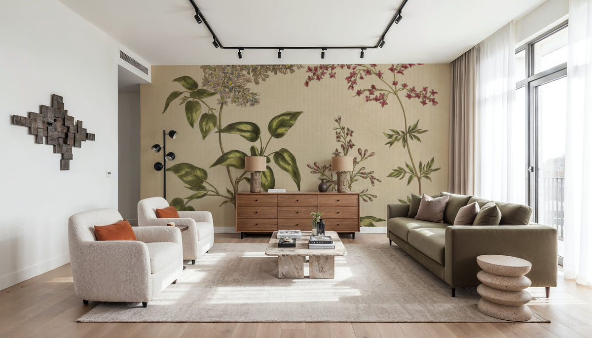 Herbal Botanical I Mural Wallpaper - room preview 02