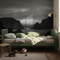 Twillingate Coast BW Mural Wallpaper - room preview 02