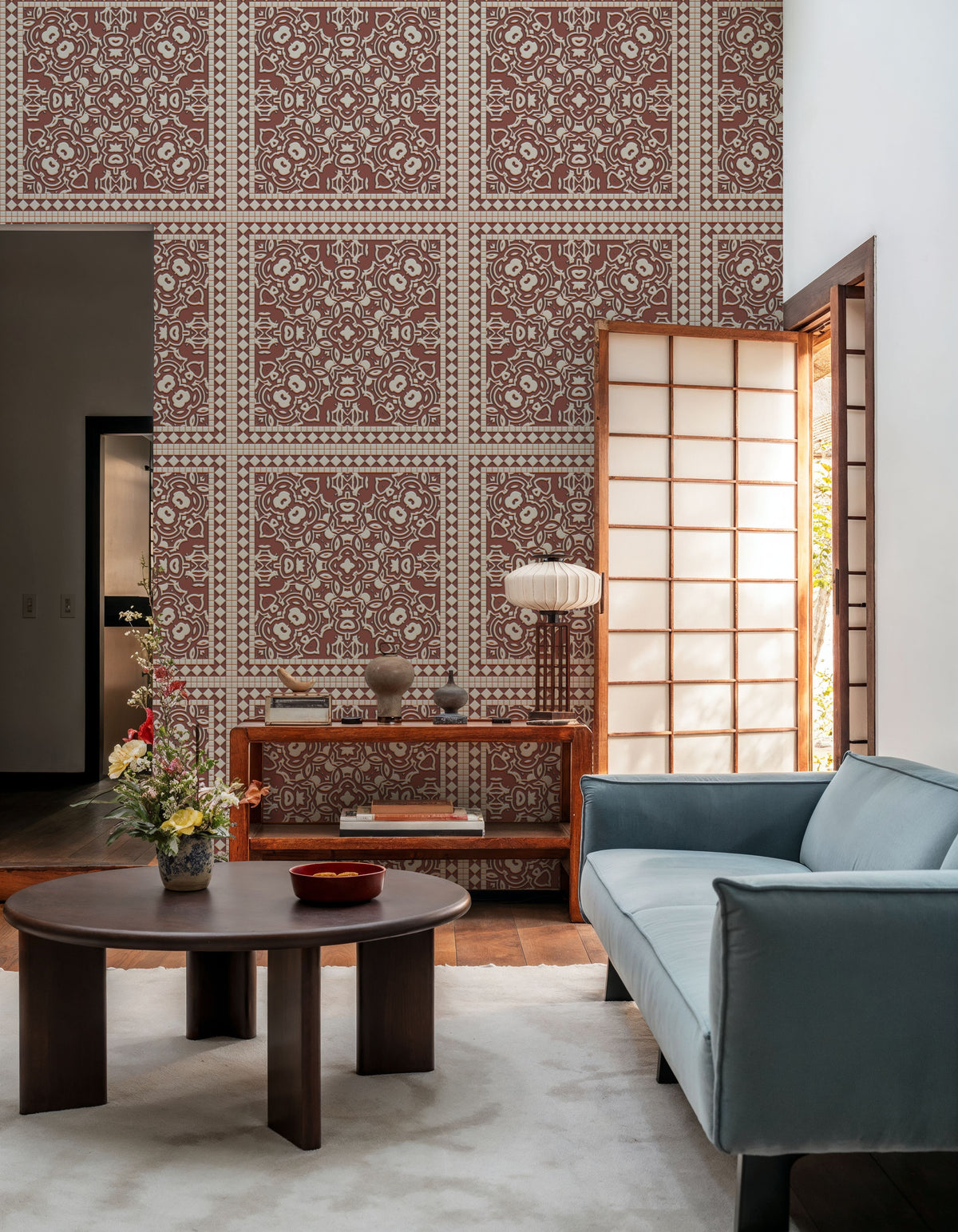 Mission Cement Tiles, Brick Mural Wallpaper - room preview 02