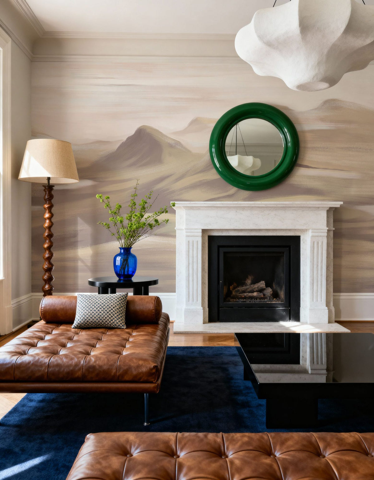 Oil Mountain, Mocha Mural Wallpaper - room preview 02