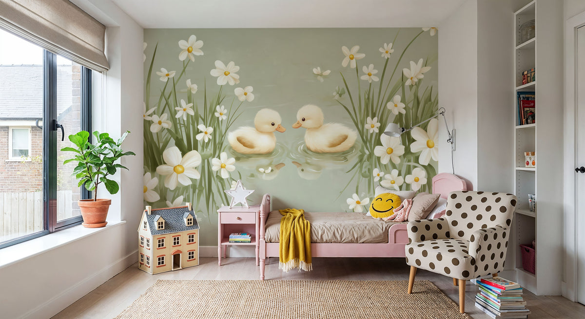Endearing Ducklings Mural Wallpaper - room preview 02
