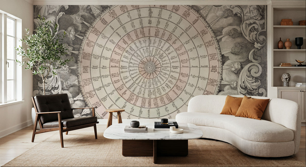 Map of Winds Mural Wallpaper - room preview 02