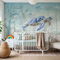 Undersea Turtle Mural Wallpaper - room preview 02