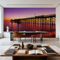 Illuminated Twilight Pier Mural Wallpaper - room preview 02