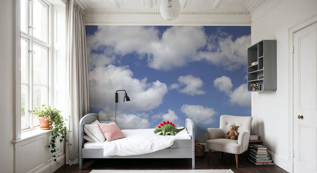 Puff Puff Cloud Mural Wallpaper - room preview 02
