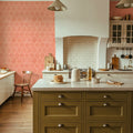 Bohemian Leaves Orange Mural Wallpaper - room preview 02