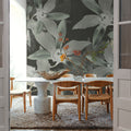 Big Orchids Green Mural Wallpaper - room preview 02