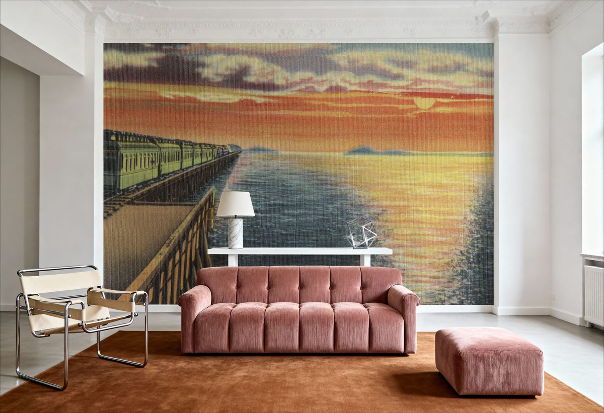Greetings From Train Sunset Mural Wallpaper - room preview 02