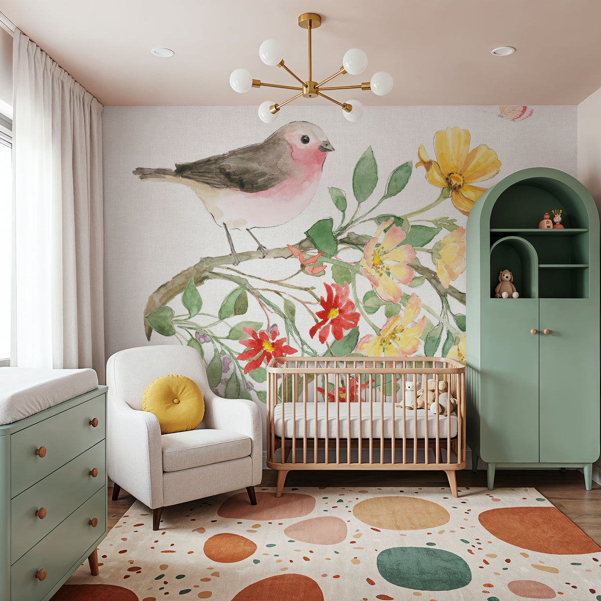 Soft Meadow IV Mural Wallpaper - room preview 02
