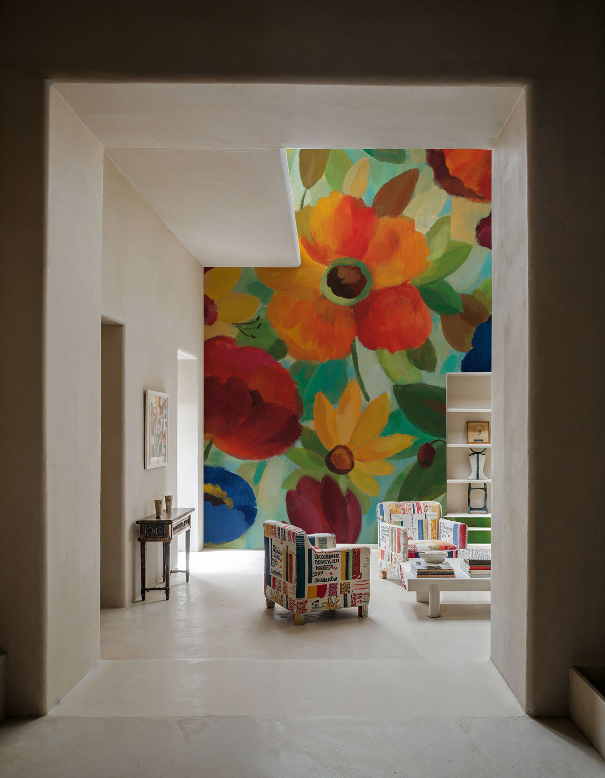 Summer Floral V Mural Wallpaper - room preview 02