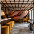 Peach Organic Fields Mural Wallpaper - room preview 02