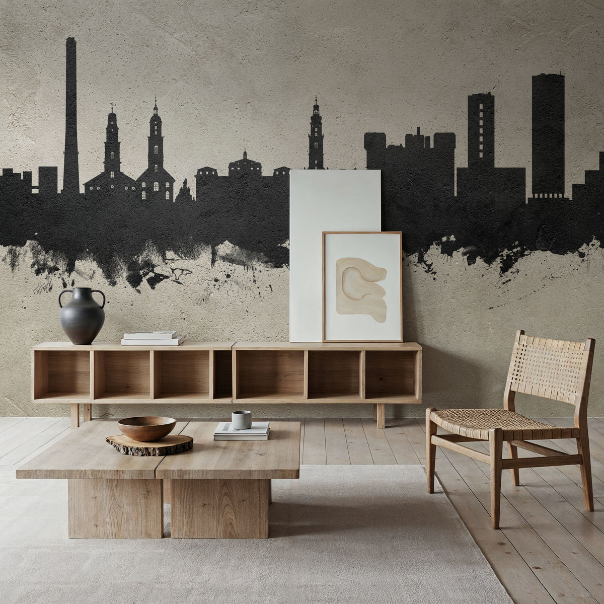 Erlangen Germany Skyline Concrete Mural Wallpaper - room preview 02