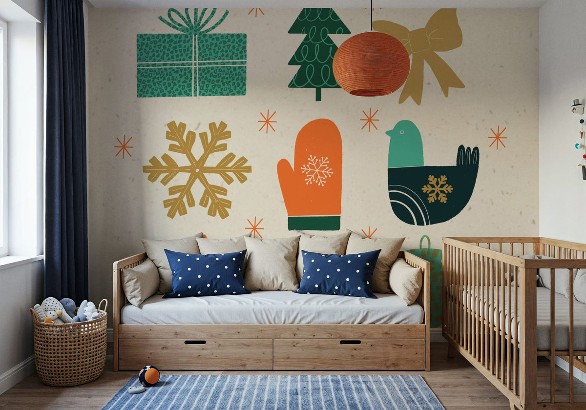 Winter Cheer IV Mural Wallpaper - room preview 02