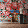 Sunning in Florals I Mural Wallpaper - Red Tone - room preview 02