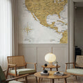 US Mexico Caribbean Map - Rosie Wash Mural Wallpaper - room preview 02
