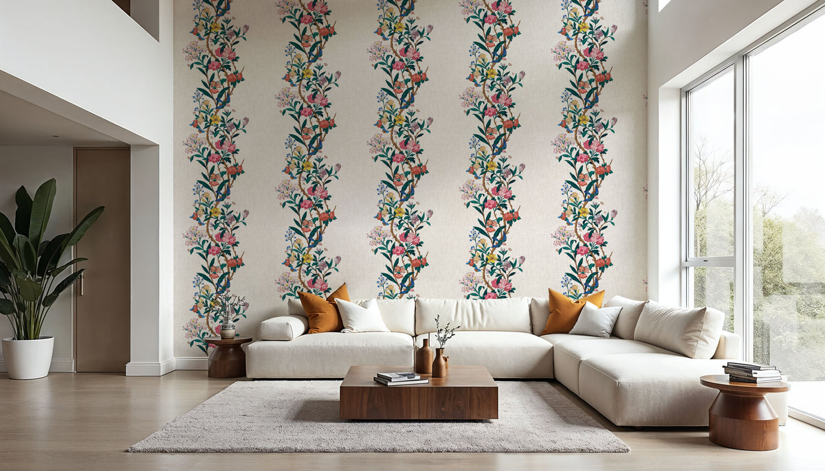 The Rambling Rose Mural Wallpaper - room preview 02