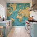 World Map Cities - Lexy Mural Wallpaper - room preview 02