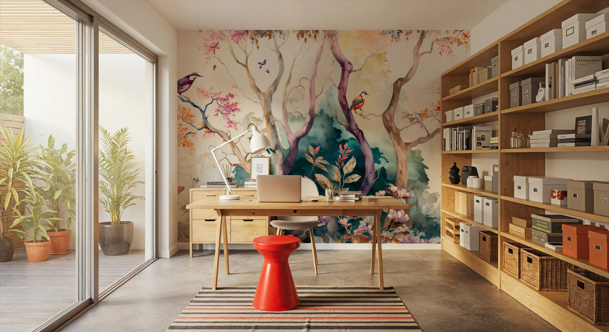 Magical Birds Mural Wallpaper - room preview 02