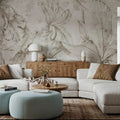 Orchids Sketch Mural Wallpaper - Light Tone - room preview 02