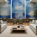Blue Geometric Abstract Mural Wallpaper - room preview 02